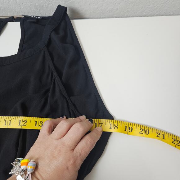 Torrid Halter Dress Sz 0 Large Black Midi Sleeveless Keyhole Pockets Minimalist - Picture 9 of 11